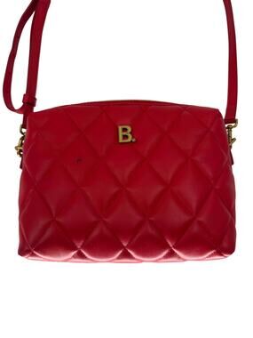 Balenciaga Quilted Leather B Logo Zip-Top Crossbody Bag Red Women's One Size